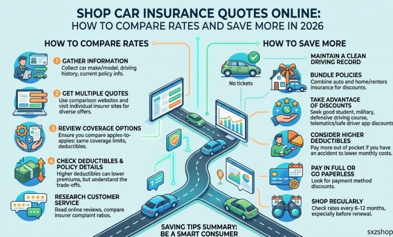 Compare and shop car insurance quotes online to find affordable auto coverage and save money on your policy